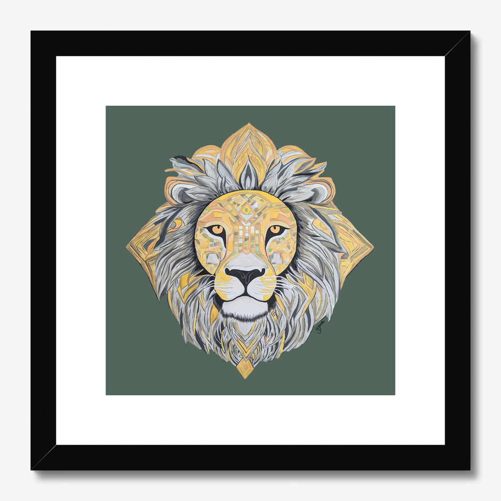 Fine Art Prints - Courageous - Lion - Power Animal Collection Monochrome Art by Gemma Jones