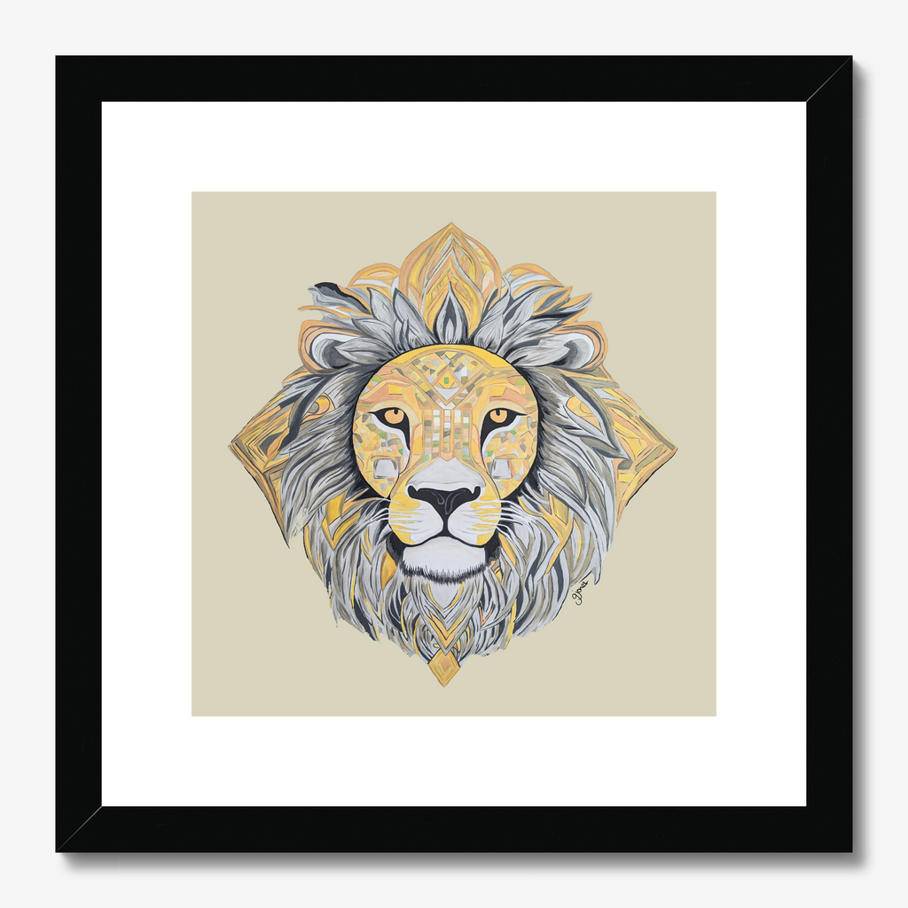 Fine Art Prints - Courageous - Lion - Power Animal Collection Monochrome Art by Gemma Jones