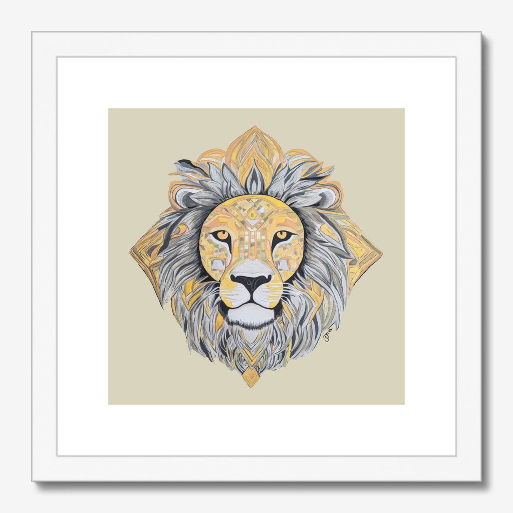 Fine Art Prints - Courageous - Lion - Power Animal Collection Monochrome Art by Gemma Jones