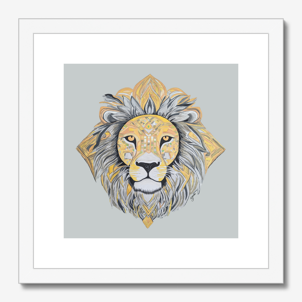 Fine Art Prints - Courageous - Lion - Power Animal Collection Monochrome Art by Gemma Jones