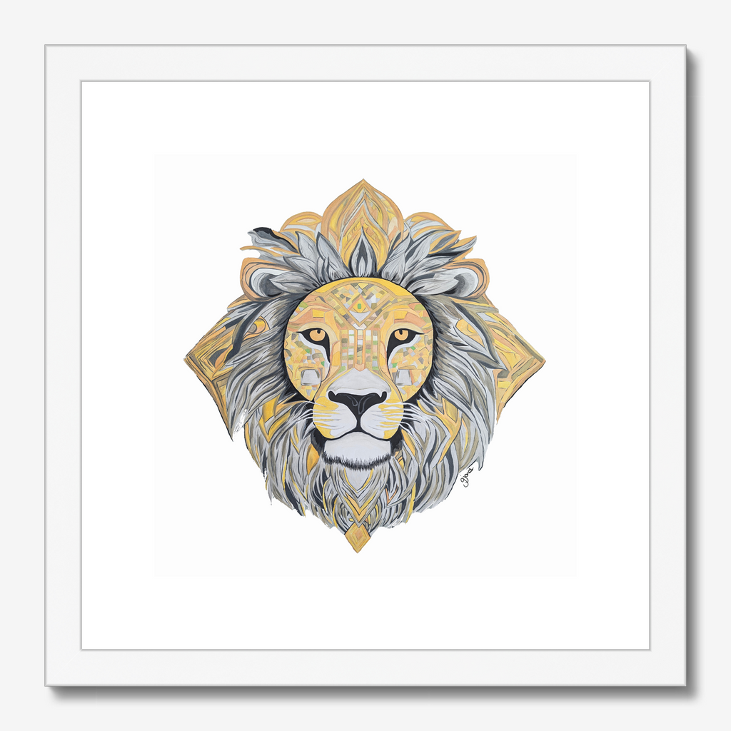 Fine Art Prints - Courageous - Lion - Power Animal Collection Monochrome Art by Gemma Jones