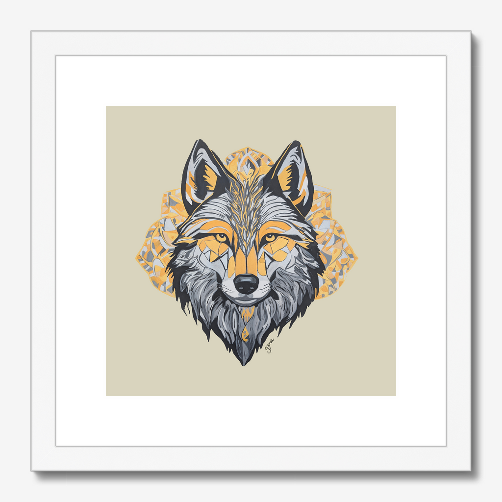 Fine Art Print - Brave - Wolf - Power Animal Collection Monochrome Art by Gemma Jones