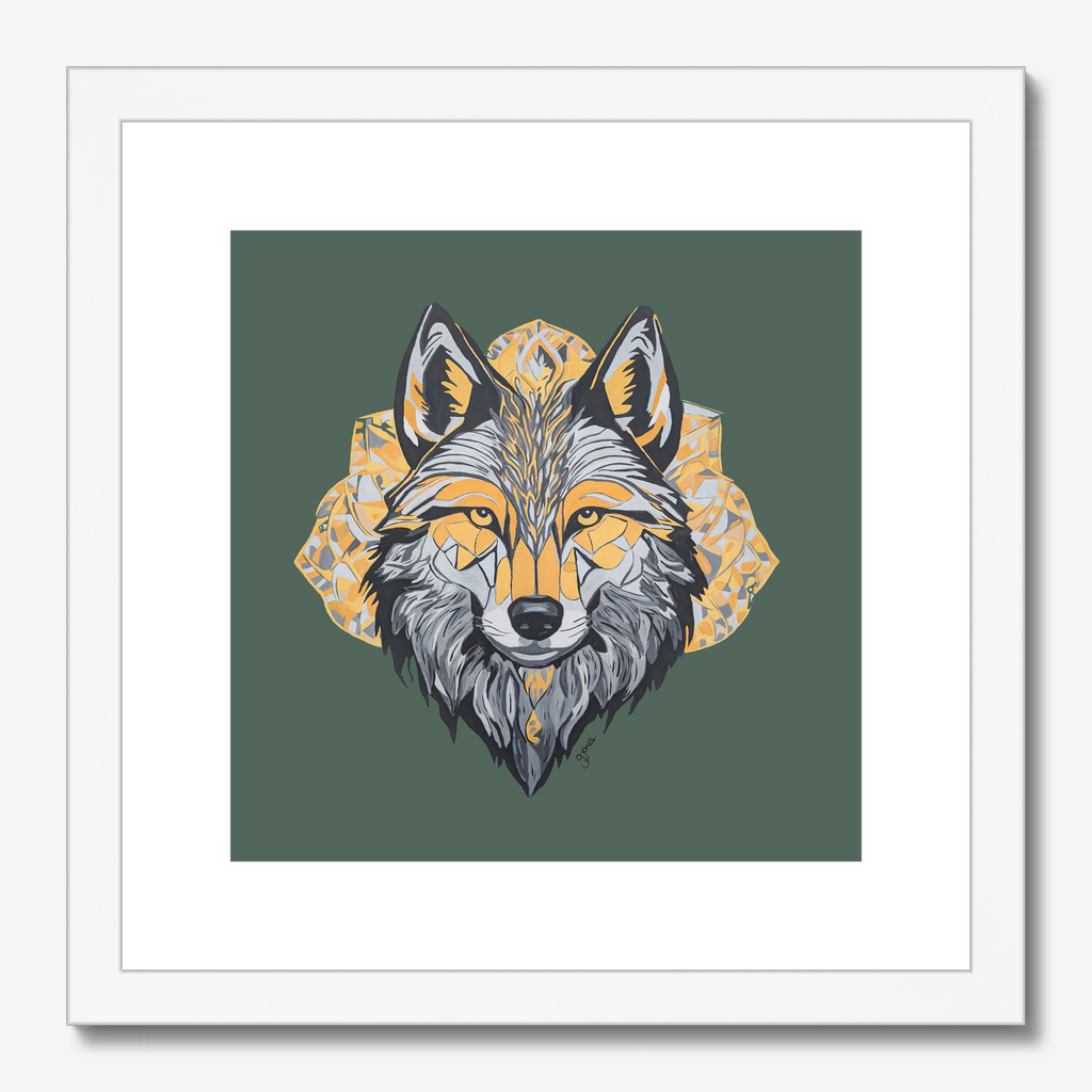 Fine Art Print - Brave - Wolf - Power Animal Collection Monochrome Art by Gemma Jones
