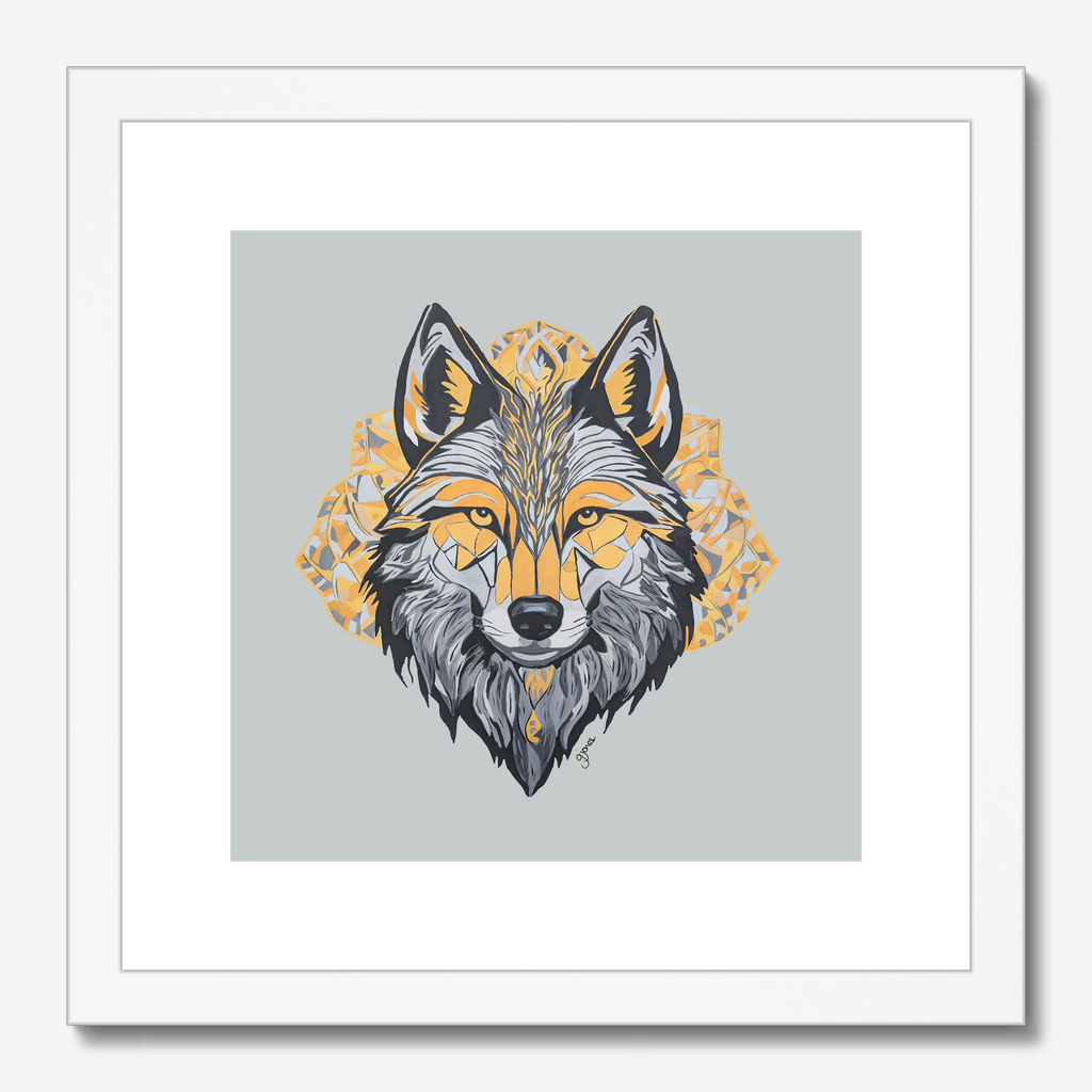 Fine Art Print - Brave - Wolf - Power Animal Collection Monochrome Art by Gemma Jones