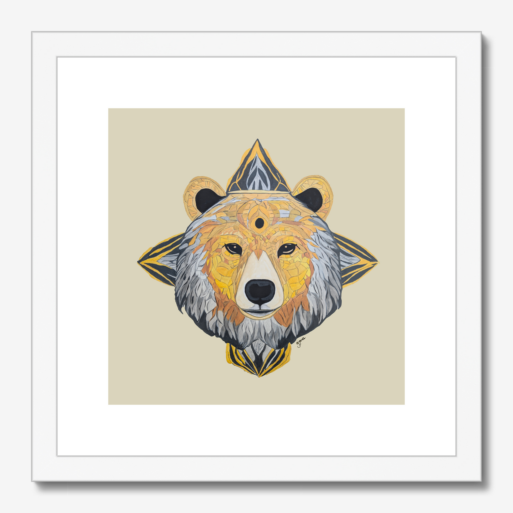 Fine Art Prints - Protection - Bear - Power Animal Collection Monochrome Art by Gemma Jones