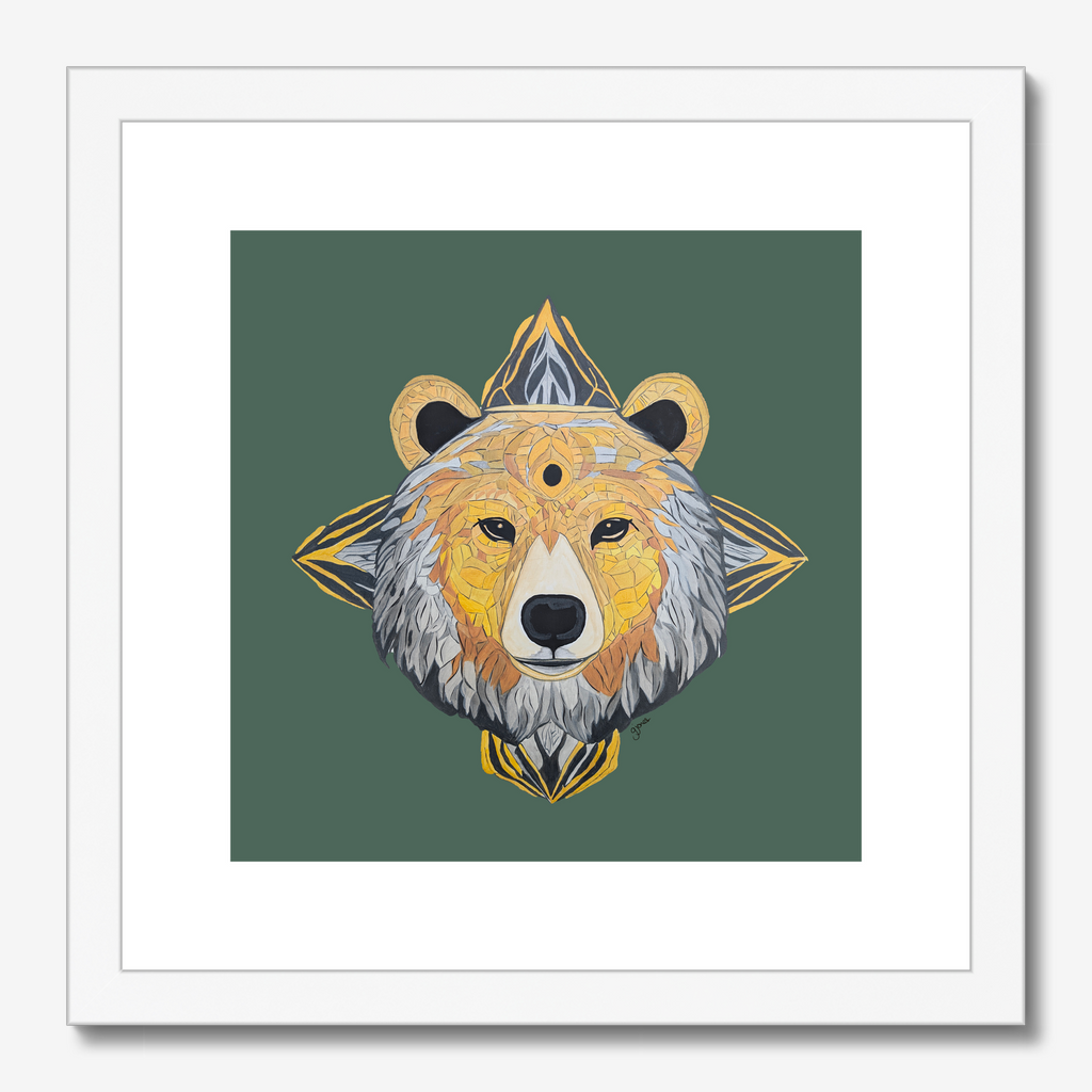 Fine Art Prints - Protection - Bear - Power Animal Collection Monochrome Art by Gemma Jones