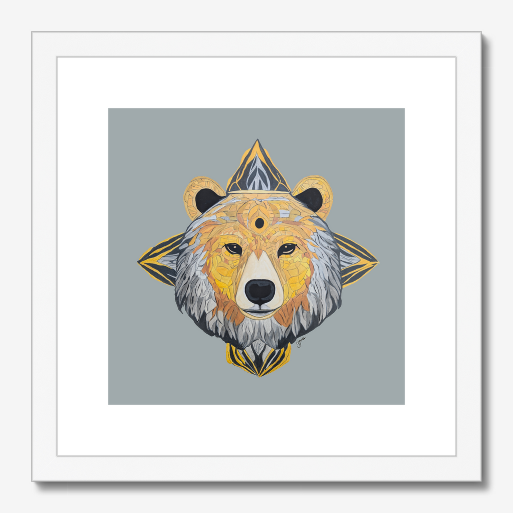 Fine Art Prints - Protection - Bear - Power Animal Collection Monochrome Art by Gemma Jones