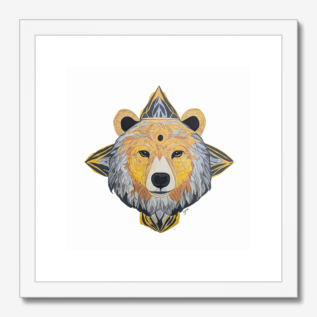 Fine Art Prints - Protection - Bear - Power Animal Collection Monochrome Art by Gemma Jones