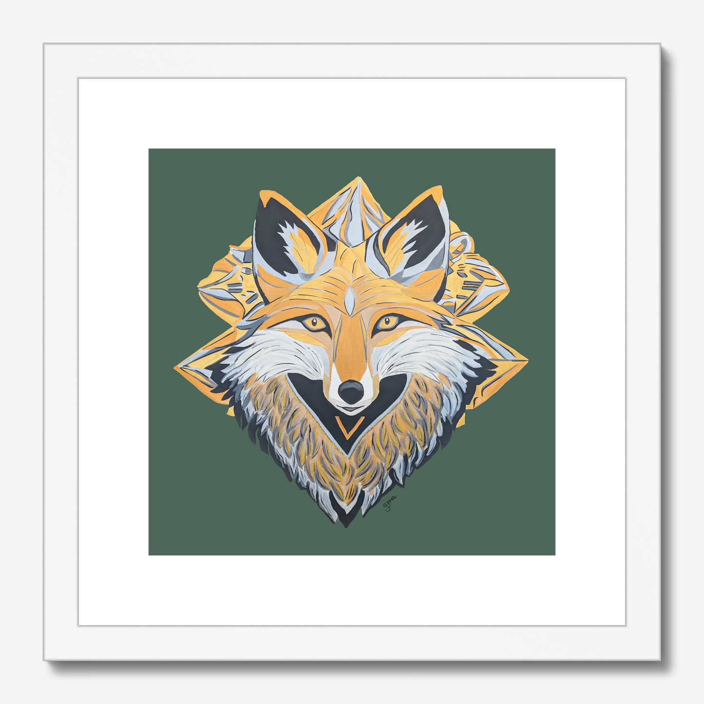 Fine Art Prints-Grace - Fox - Power Animal Collection Monochrome Art by Gemma Jones