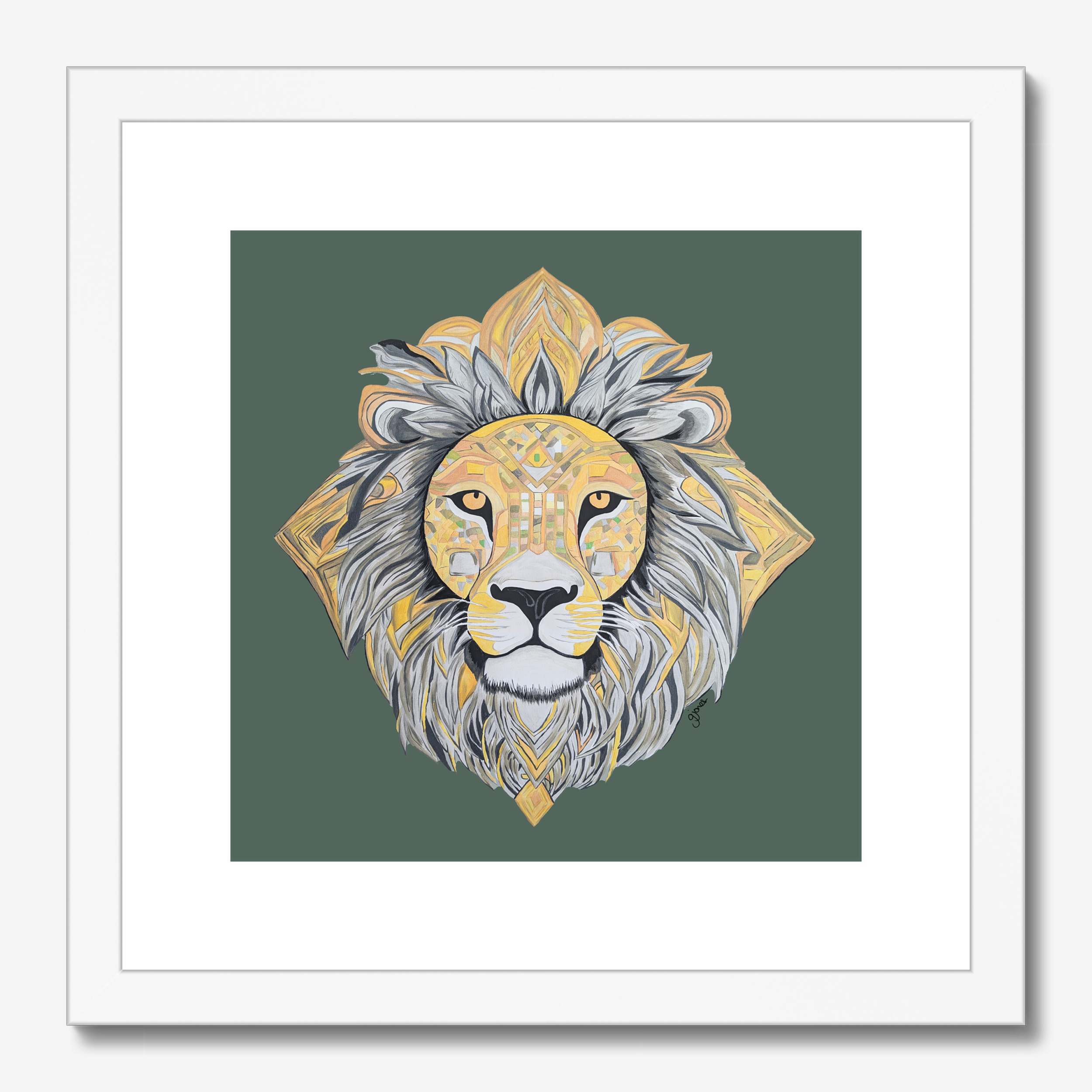 Fine Art Prints - Courageous - Lion - Power Animal Collection Monochrome Art by Gemma Jones