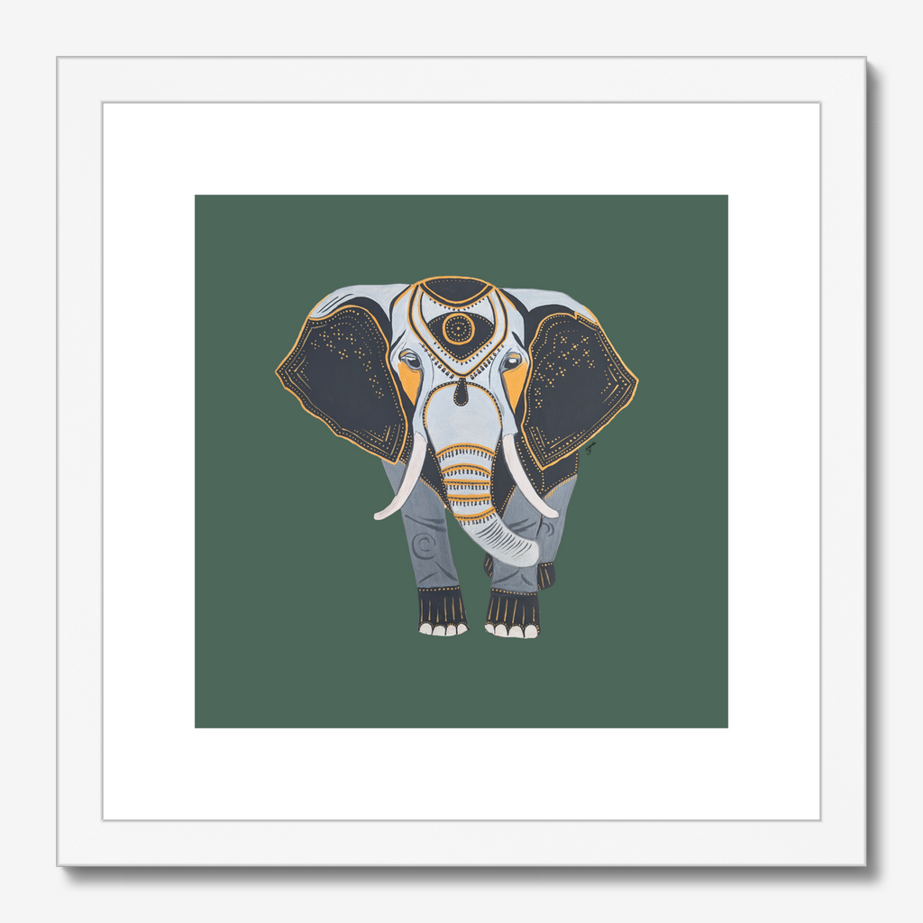 Fine Art Prints- Wisdom - Elephant - Power Animal Collection Monochrome Art by Gemma Jones