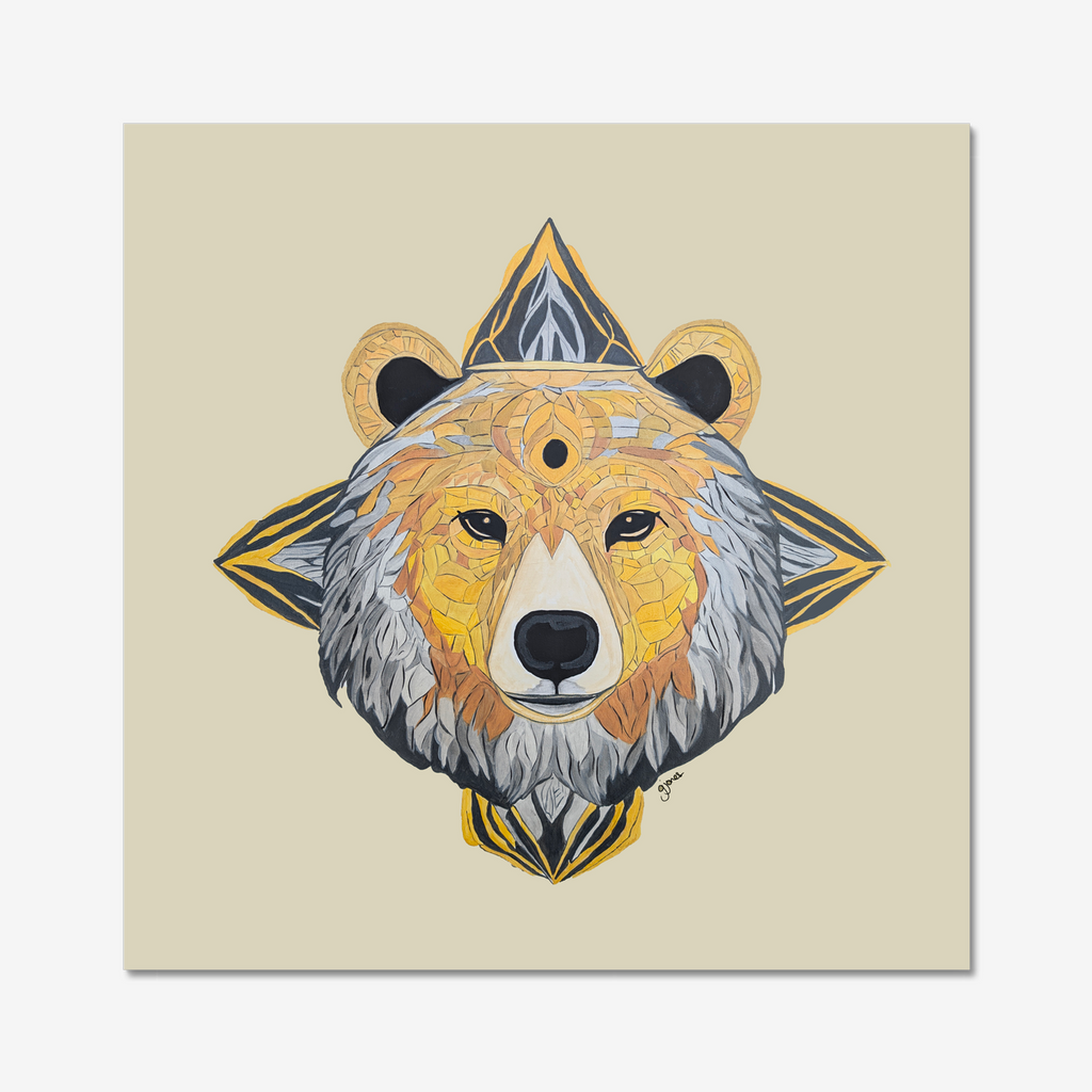 Fine Art Prints - Protection - Bear - Power Animal Collection Monochrome Art by Gemma Jones