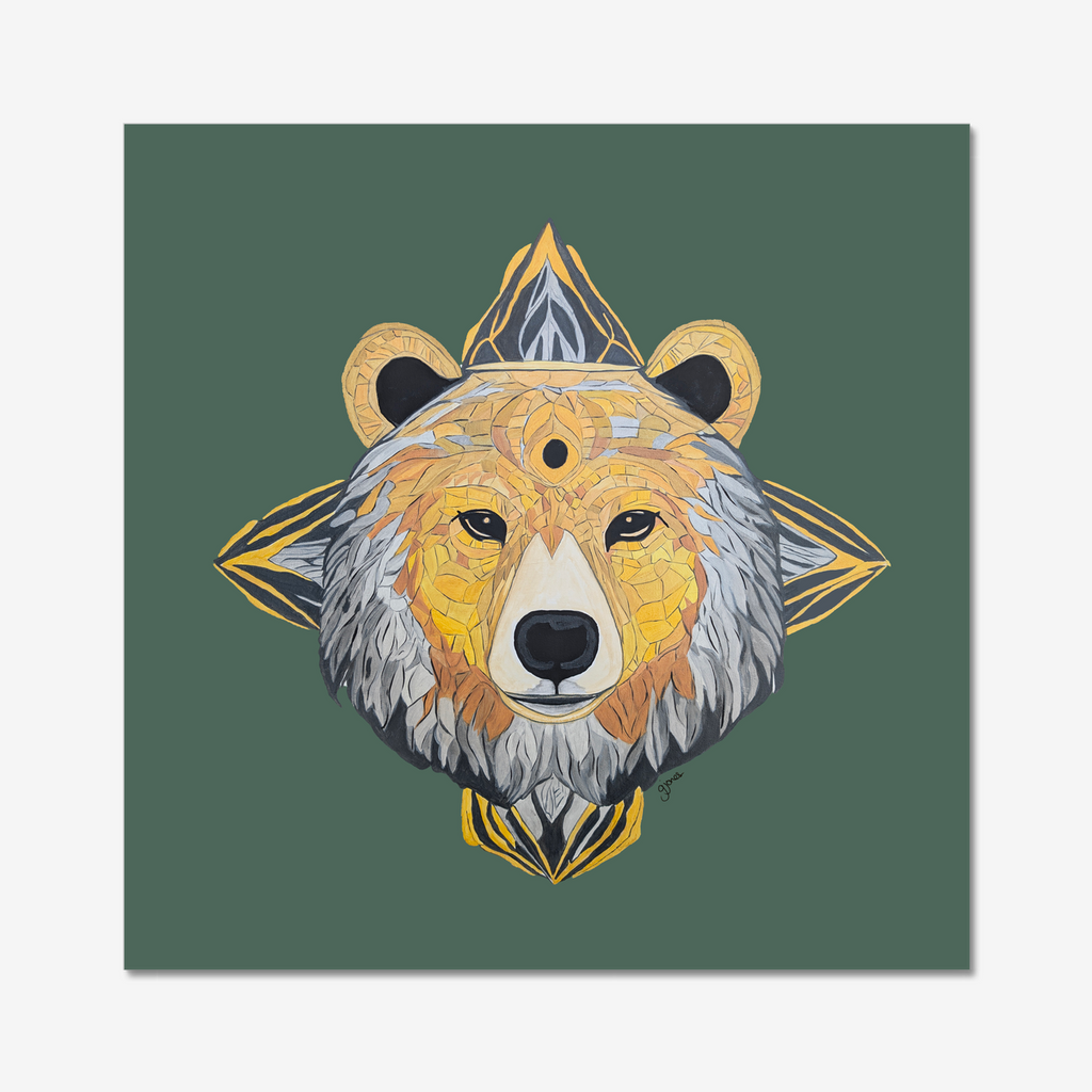 Fine Art Prints - Protection - Bear - Power Animal Collection Monochrome Art by Gemma Jones