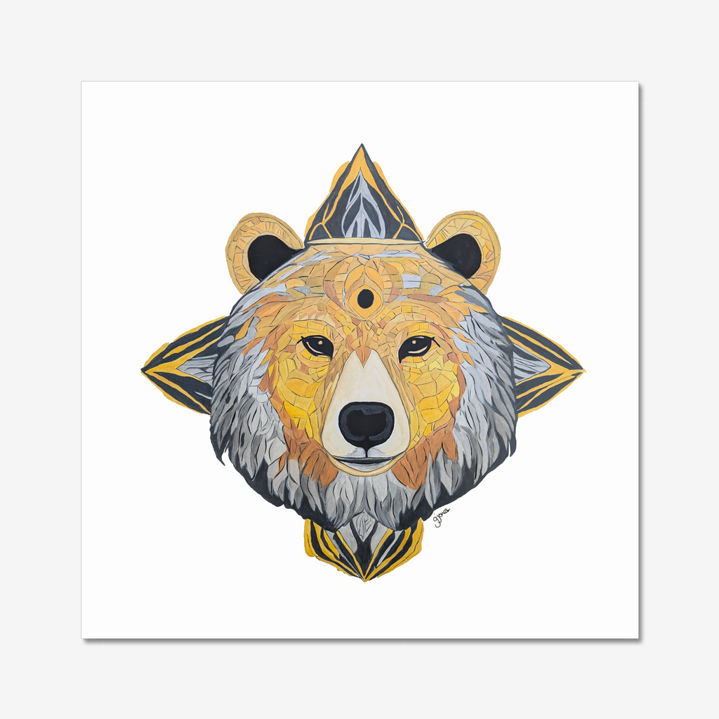 Fine Art Prints - Protection - Bear - Power Animal Collection Monochrome Art by Gemma Jones